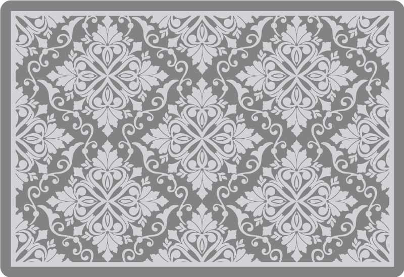 Elegant zwart-wit blad vinyl tapijt minimalistisch - TenStickers