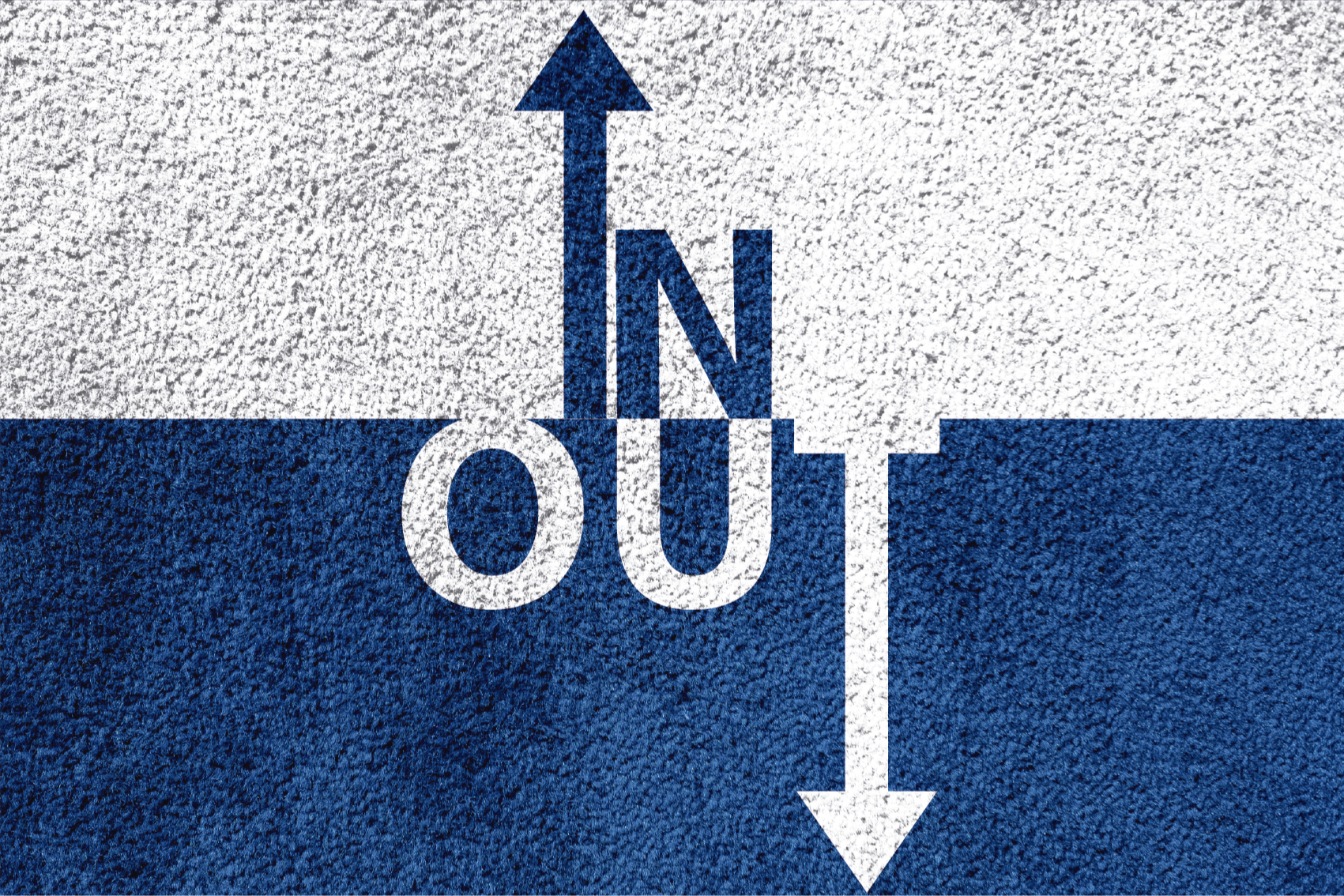 In uit richting vinyl tapijt zinnen en teksten - TenStickers