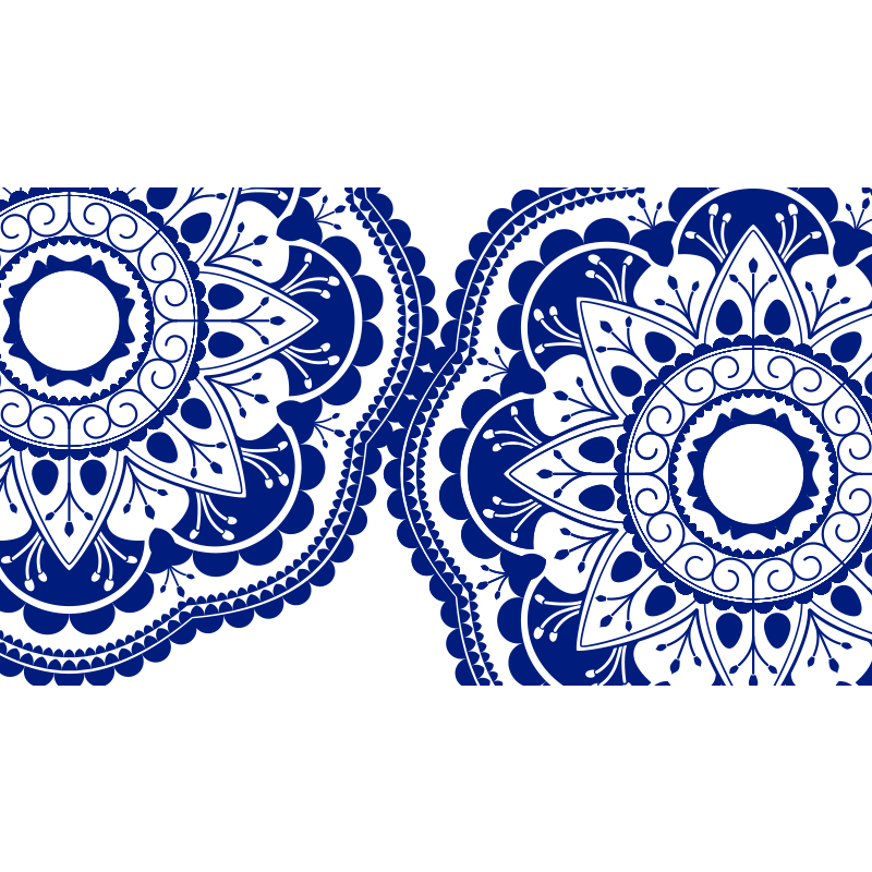 Marineblauw patroon vinyl tapijt mandala - TenStickers