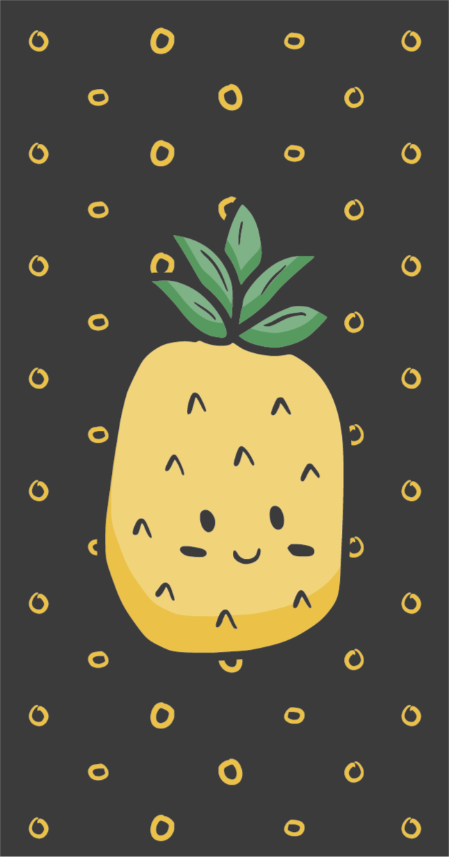 Vrolijke ananas vinyl tapijt kind - TenStickers