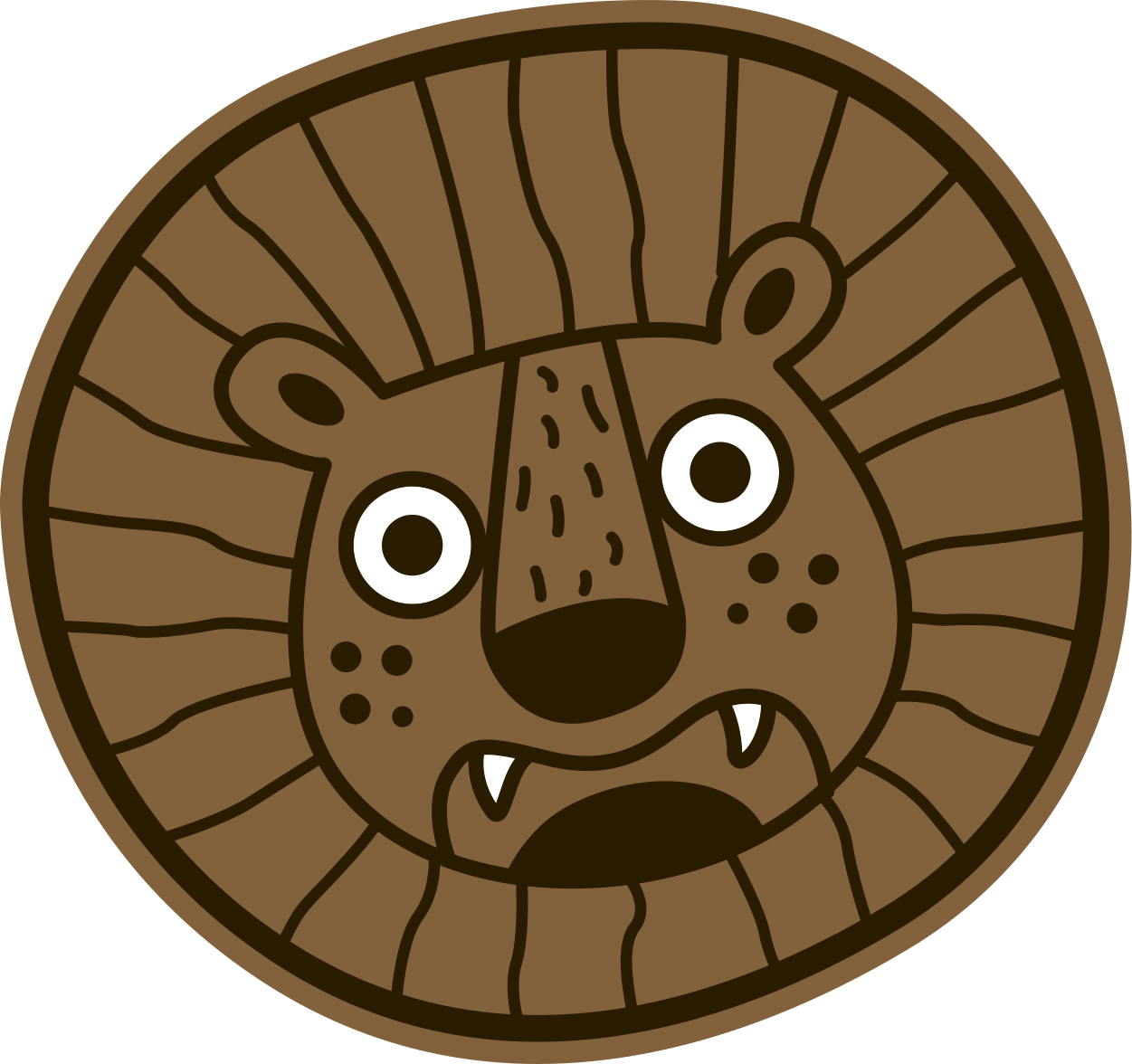 Leeuw cartoon cirkel vinyl tapijt kind - TenStickers