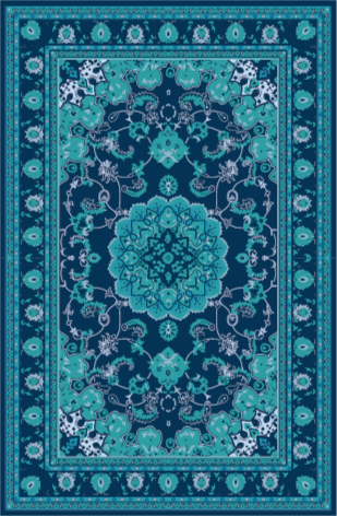 Vinyl tapijt mandala teal mandala elegantie - TenStickers