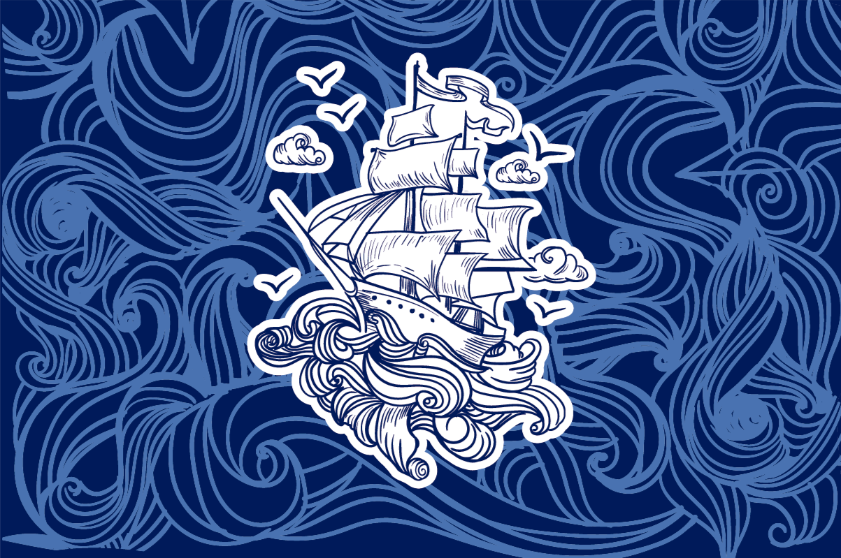 Nautisch avontuur vinyl tapijt kind - TenStickers