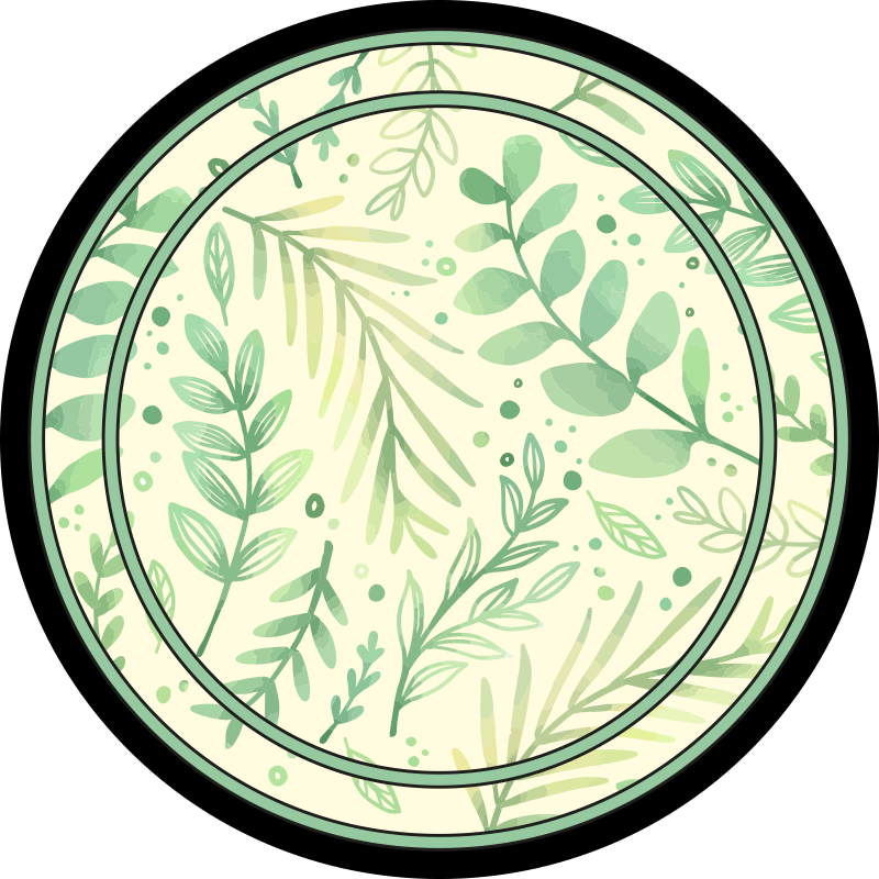 Botanisch motiefaccent vinyl tapijt bloemen en planten - TenStickers