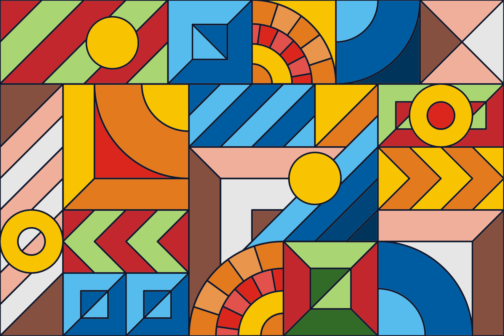 Abstracte geometrie vinyl tapijt geometrisch - TenStickers