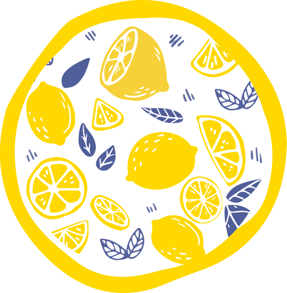 Citrus patroon cirkel vinyl tapijt bloemen en planten - TenStickers