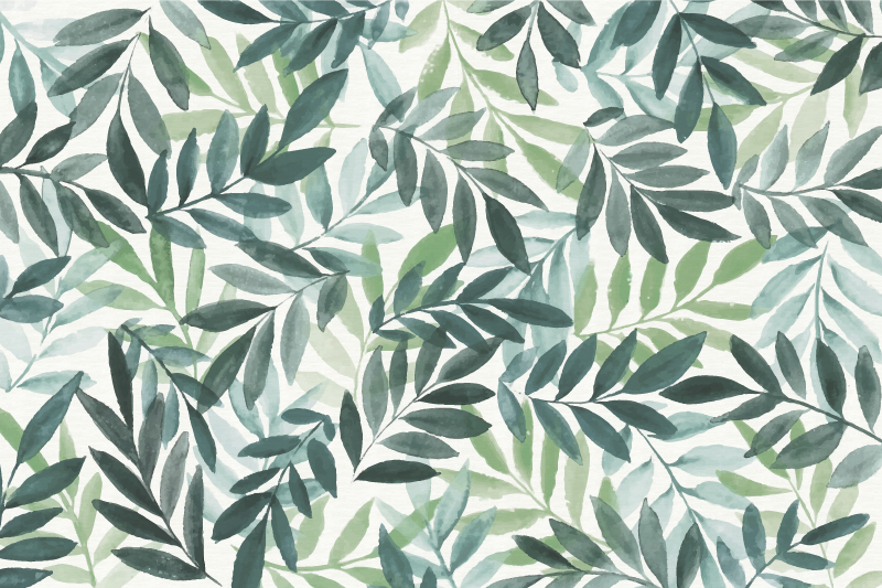 Botanisch gebladerte vinyl tapijt bloemen en planten - TenStickers