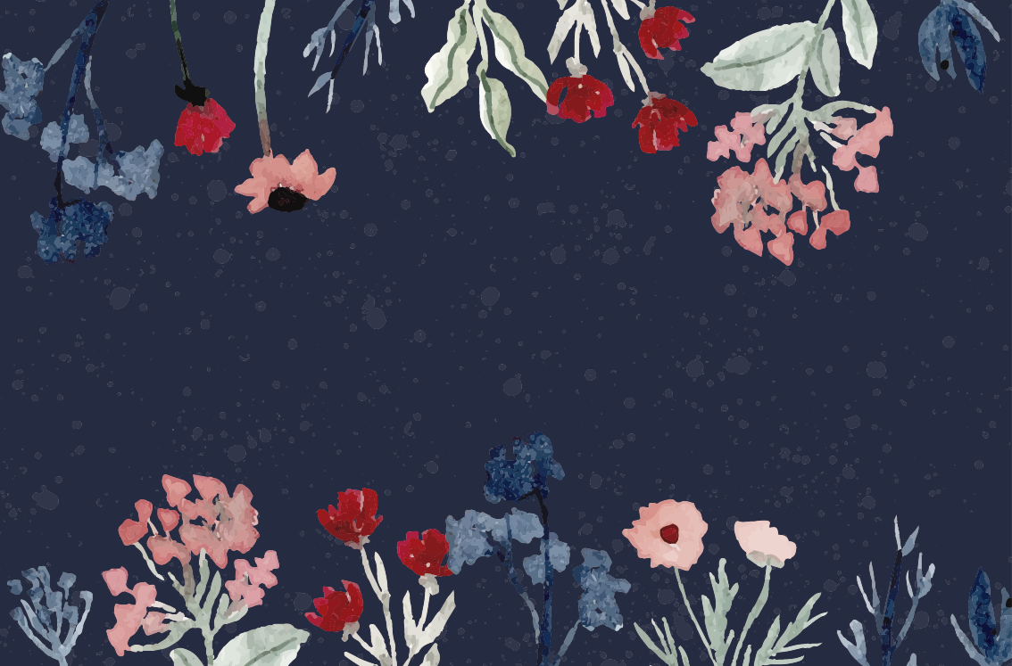 Vinyl tapijt bloemen en planten botanische afbeeldingen - TenStickers