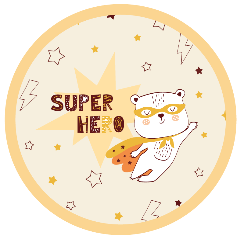 Superheld beer vinyl tapijt kind - TenStickers