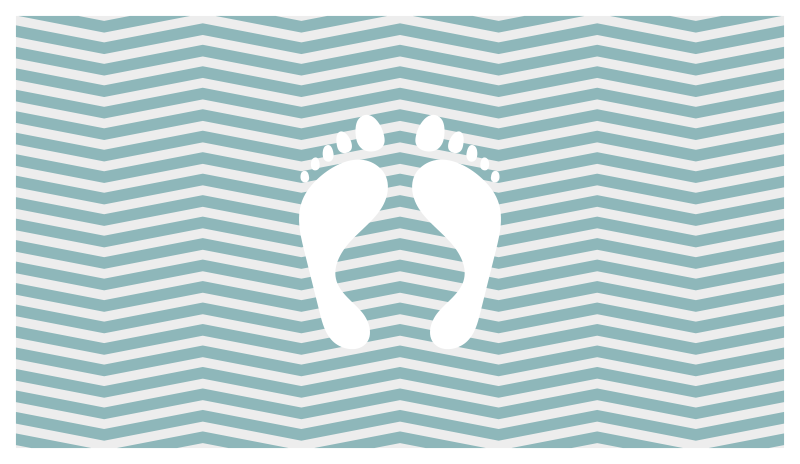 Gestreepte voetafdruk vinyl tapijt strepen - TenStickers