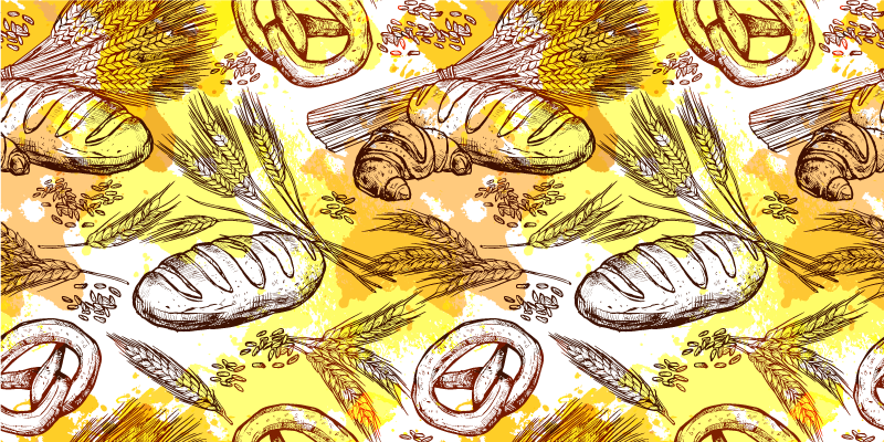 Bakkerij Thema Ontwerp vinyl tapijt antiek - TenStickers