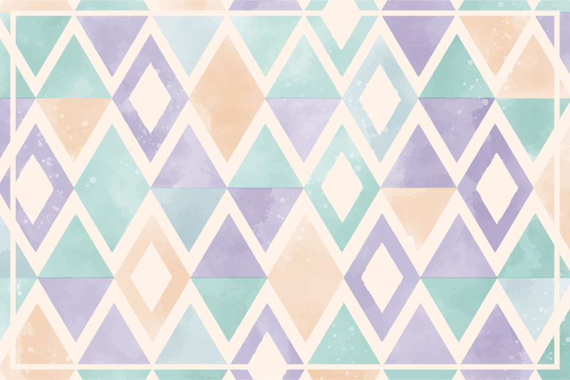 Vinyl tapijt geometrisch pastel palet - TenStickers