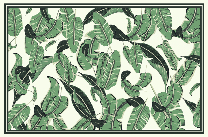 Bananenblad ontwerp vinyl tapijt bloemen en planten - TenStickers