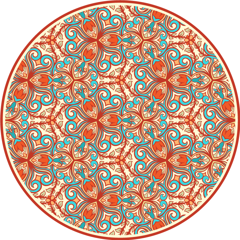 Sierlijk cirkelpatroon vinyl tapijt mandala - TenStickers
