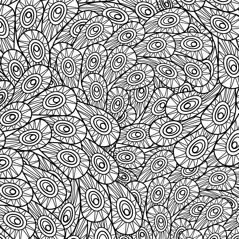 Pauwenveer patroon vinyl tapijt mandala - TenStickers