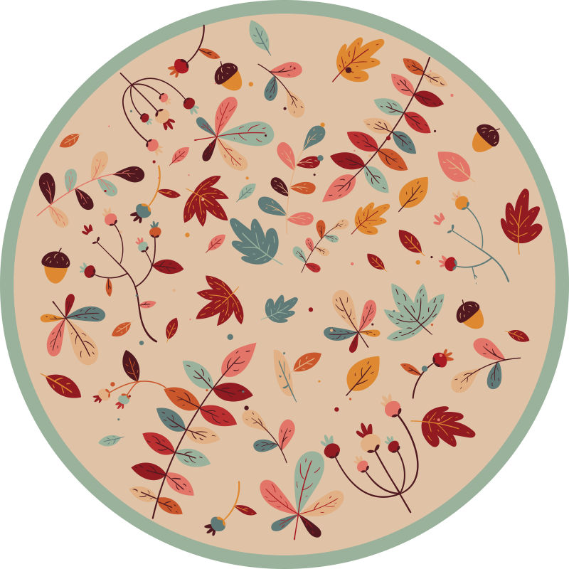 Herfst gebladertepatroon vinyl tapijt bloemen en planten - TenStickers