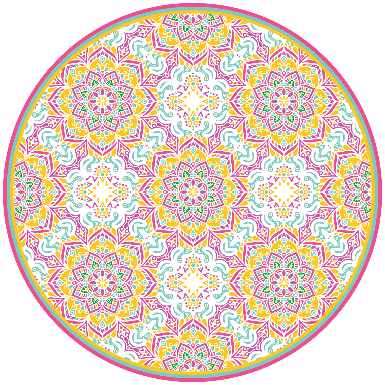 Vinyl tapijt mandala ronde mandala - TenStickers