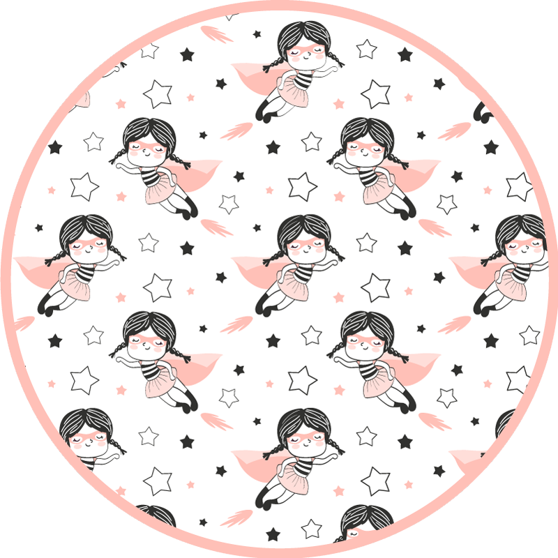 Ballerina cirkelvormig speelterrein vinyl tapijt kind - TenStickers