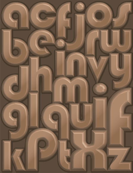 Chocolade letters vinyl tapijt alfabet - TenStickers