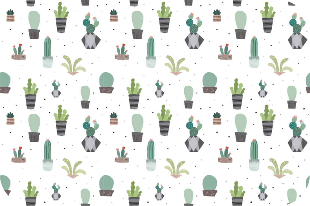 Cactus patroon vinyl tapijt bloemen en planten - TenStickers