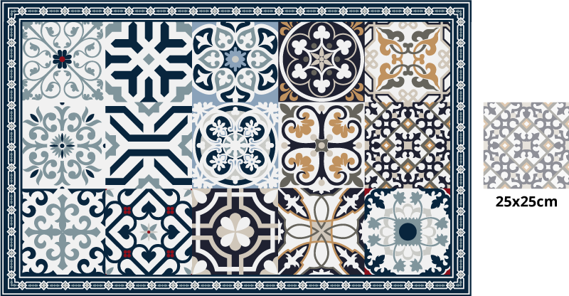 Vinyl tapijt tegels ornamentele tegels - TenStickers