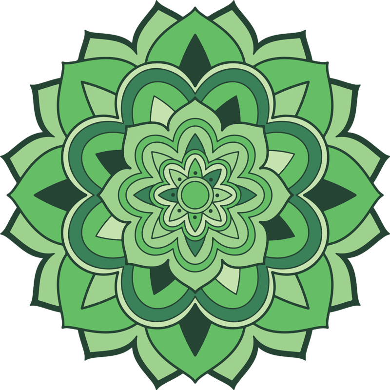 Groen mandala-embleem vinyl tapijt  - TenStickers