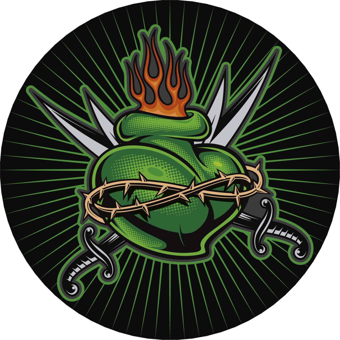 Vurig zwaardhart vinyl tapijt spel - TenStickers