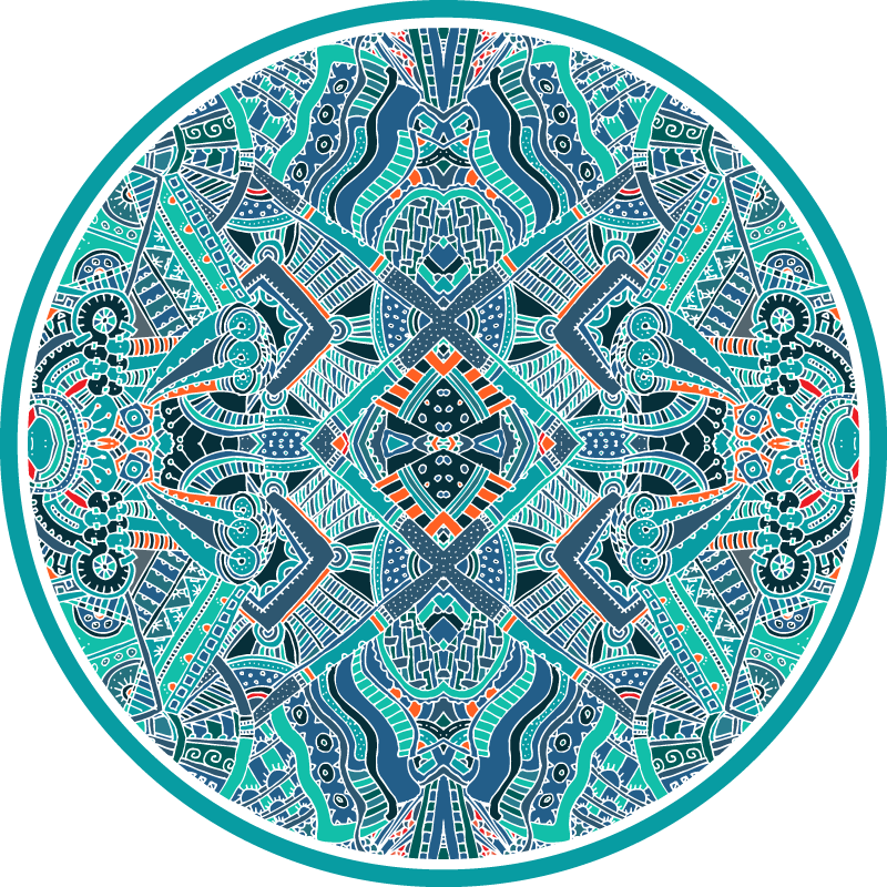 Vinyl tapijt mandala mandala circulaire vormgeving - TenStickers