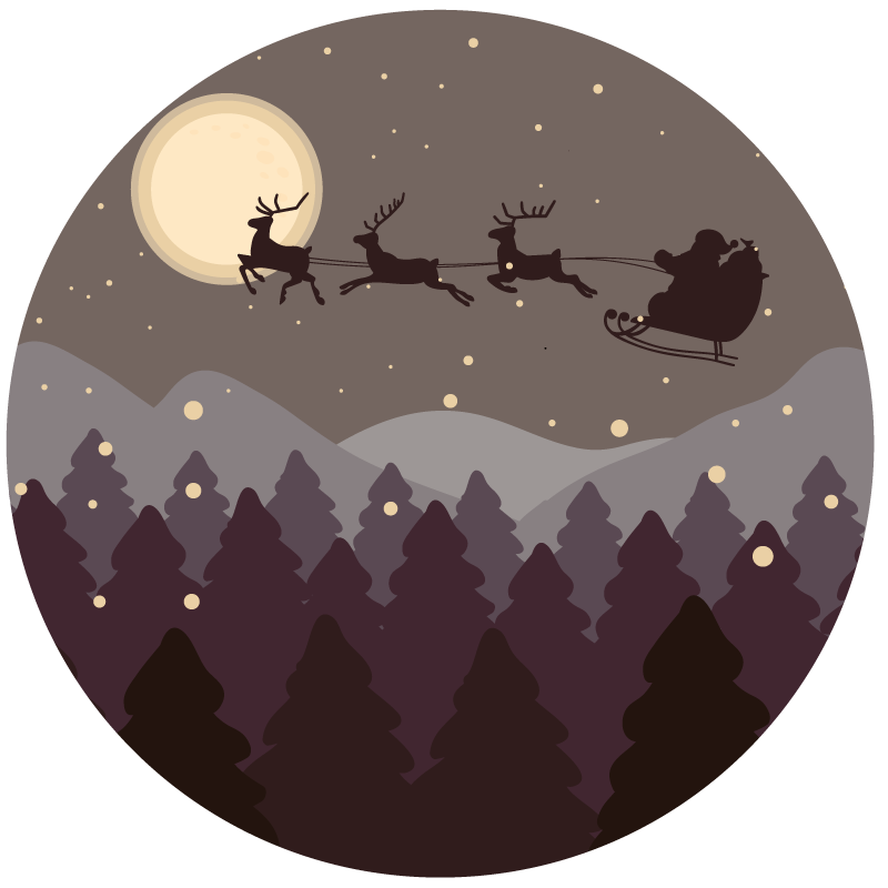 Feestelijke nachtscène vinyl tapijt kerstmis - TenStickers