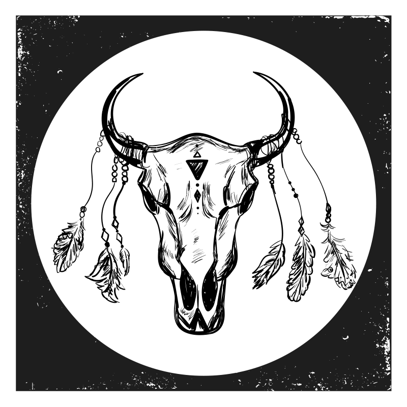 Boheemse schedel dieren vinyl tapijt - TenStickers