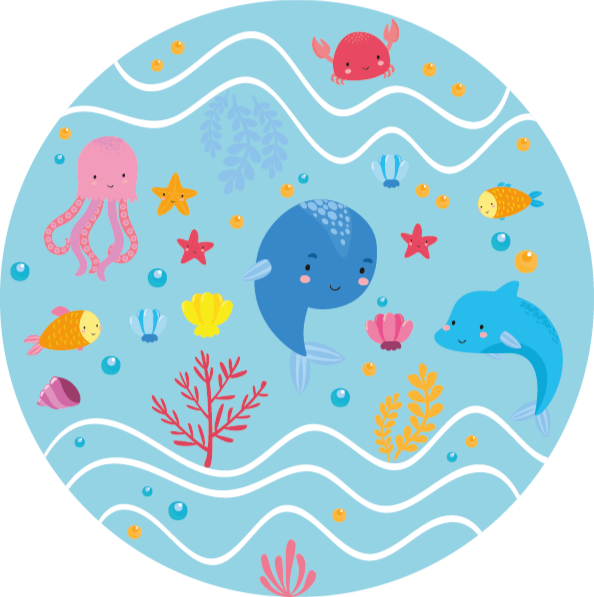 Oceanische vrienden vinyl tapijt kind - TenStickers