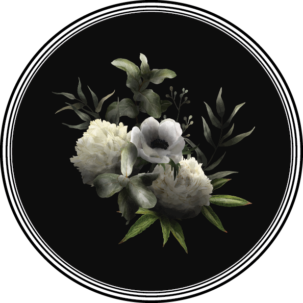 Vinyl tapijt bloemen en planten monochrome elegantie - TenStickers