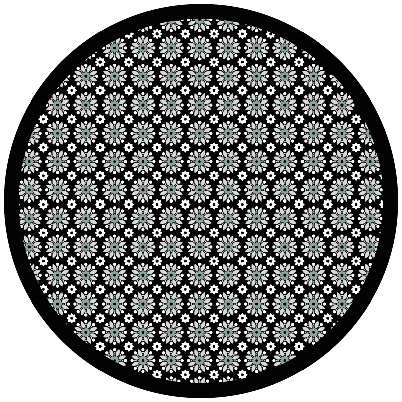 Vinyl tapijt bloemen en planten rond patroon - TenStickers