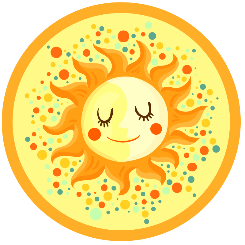 Zonneschijn cirkel vinyl tapijt baby - TenStickers