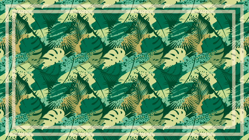 Tropische bladerreeks vinyl tapijt bloemen en planten - TenStickers