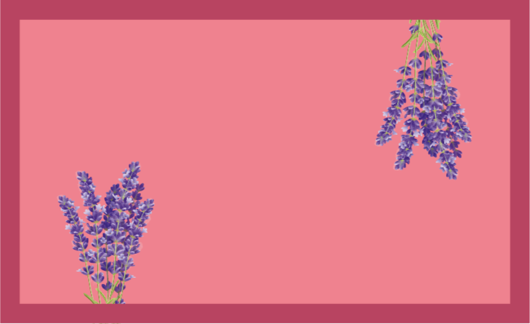 Vinyl tapijt bloemen en planten lavendel accenten - TenStickers