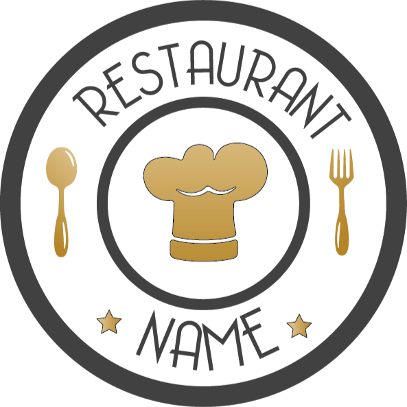 Gepersonaliseerde chef-kokscirkel vinyl tapijt met naam - TenStickers