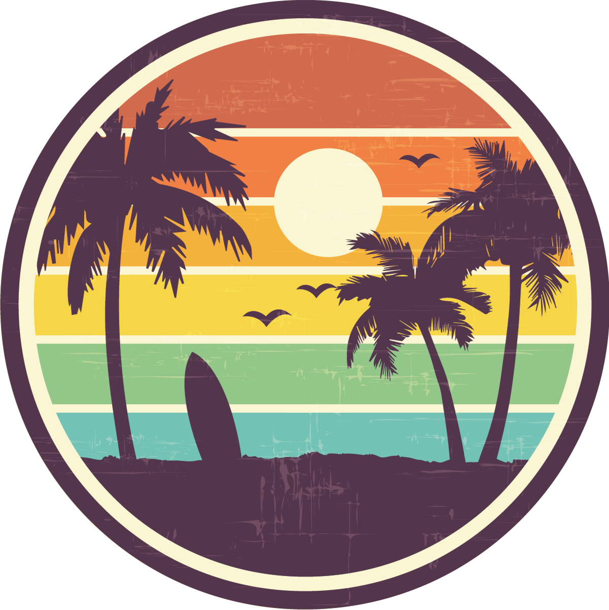Vinyl tapijt natuur tropische zonsondergang scène - TenStickers