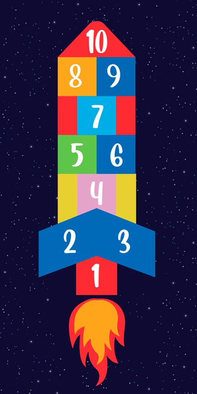 Ruimte hinkelen vinyl tapijt spel - TenStickers