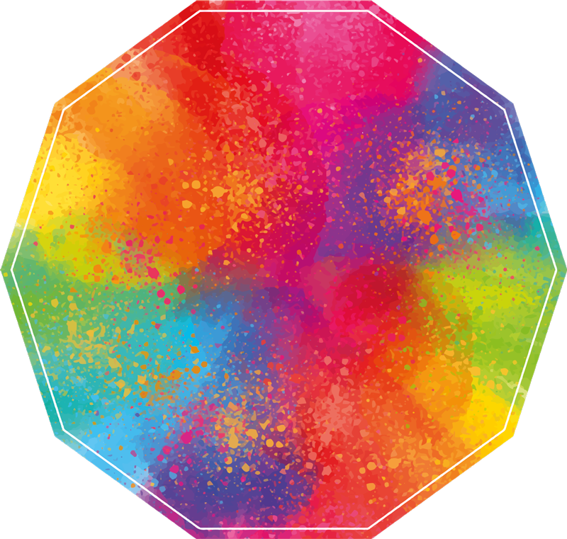 Kleurrijke gespetterde zeshoek marmeren vinyl tapijt - TenStickers