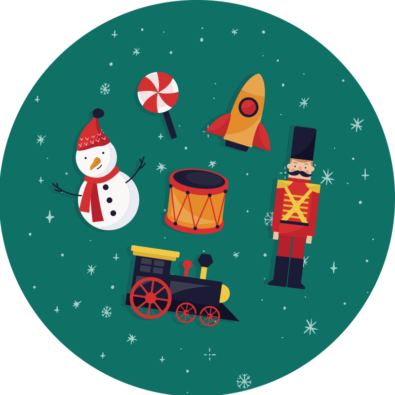 Feestelijke speelgoedcirkel vinyl tapijt meer kinderen - TenStickers