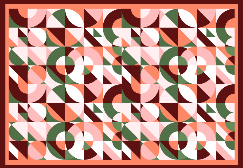Vinyl tapijt geometrisch mozaïekpatroon - TenStickers