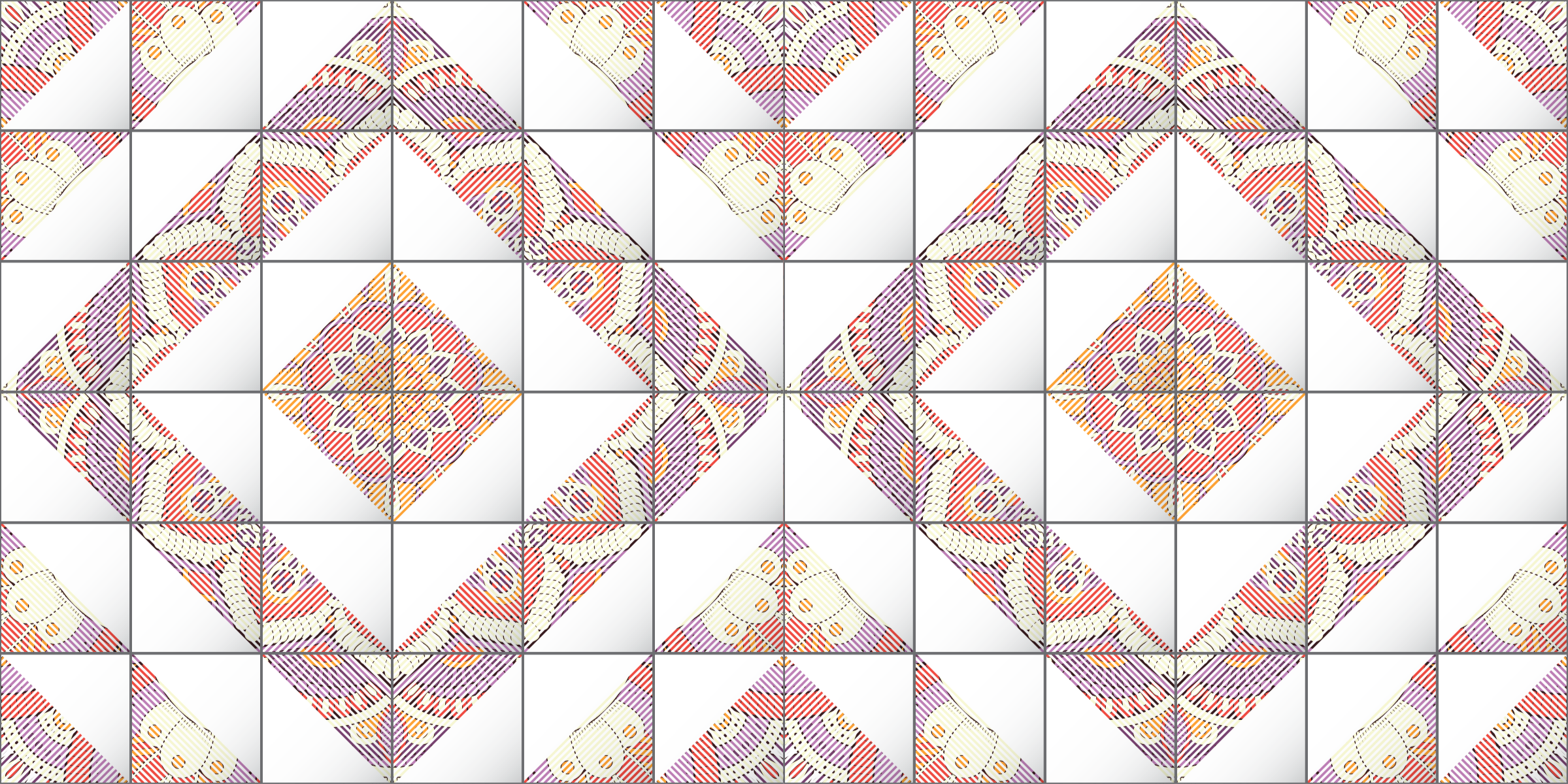 Mandala-mozaïek vinyl tapijt tegels - TenStickers