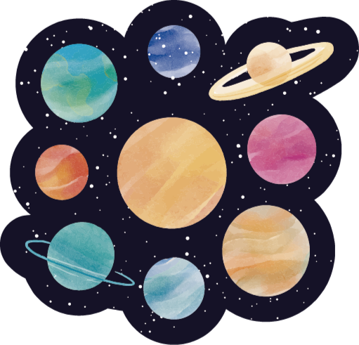Planetaire ruimte thema vinyl tapijt meer kinderen - TenStickers