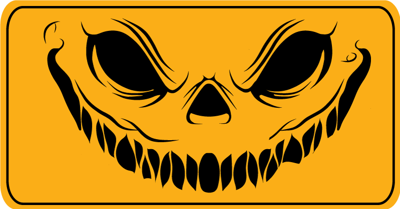 Griezelig grijnzend gezicht vinyl tapijt Halloween - TenStickers