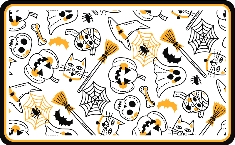 Griezelige feestelijke motieven vinyl tapijt Halloween - TenStickers