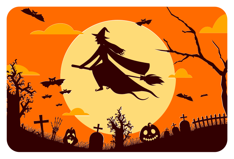 Vinyl tapijt halloween spookachtige halloween silhouet - TenStickers