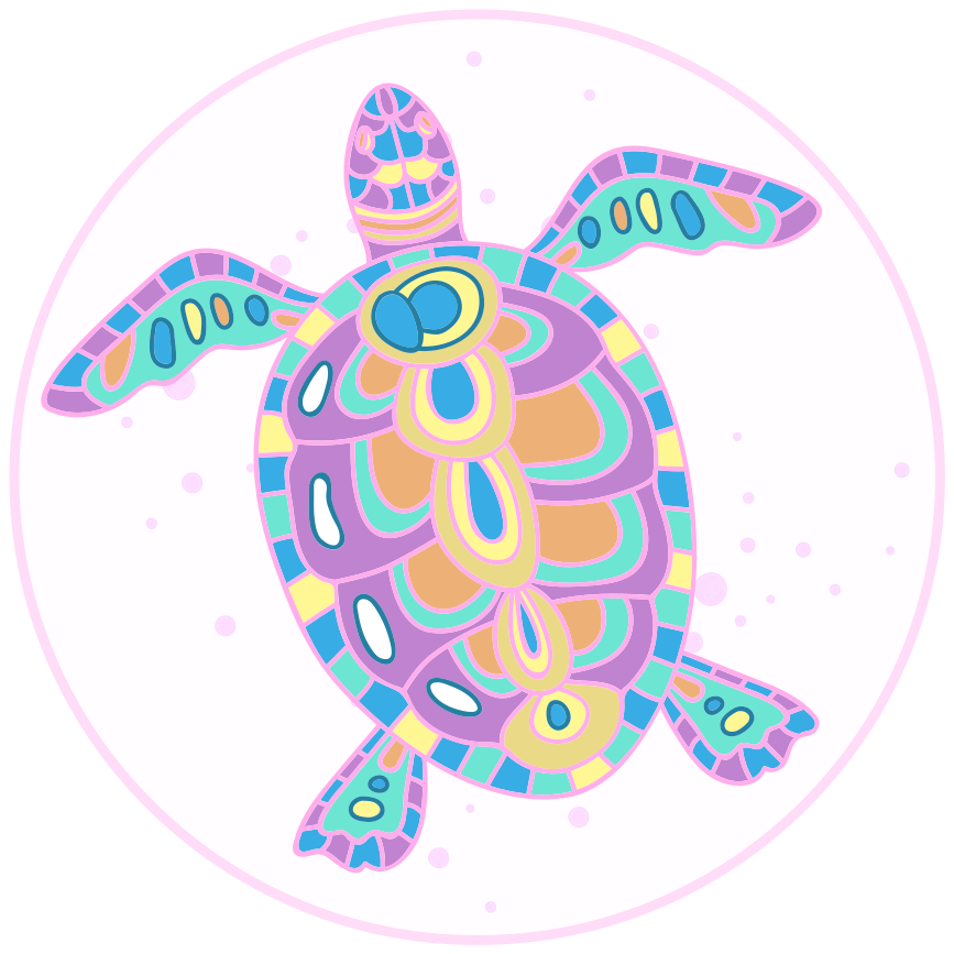 Kleurrijke schildpadillustratie vinyl tapijt kind - TenStickers