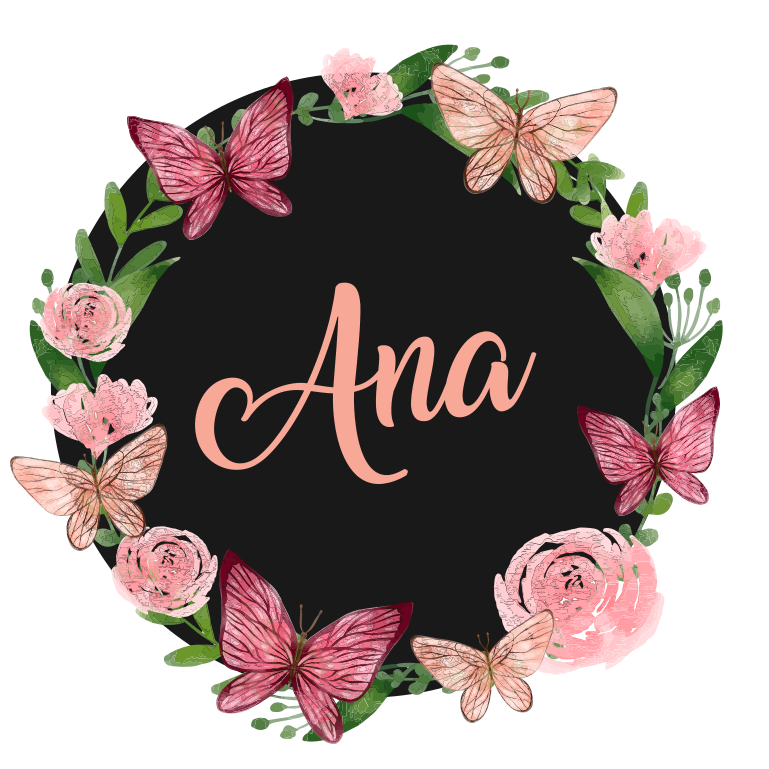 Bloemen gepersonaliseerde cirkel vinyl tapijt met naam - TenStickers