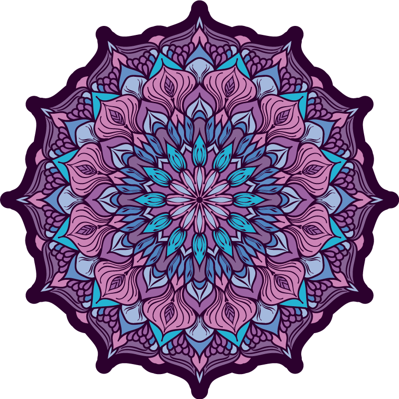 Ingewikkeld mandaladetail vinyl tapijt mandala - TenStickers